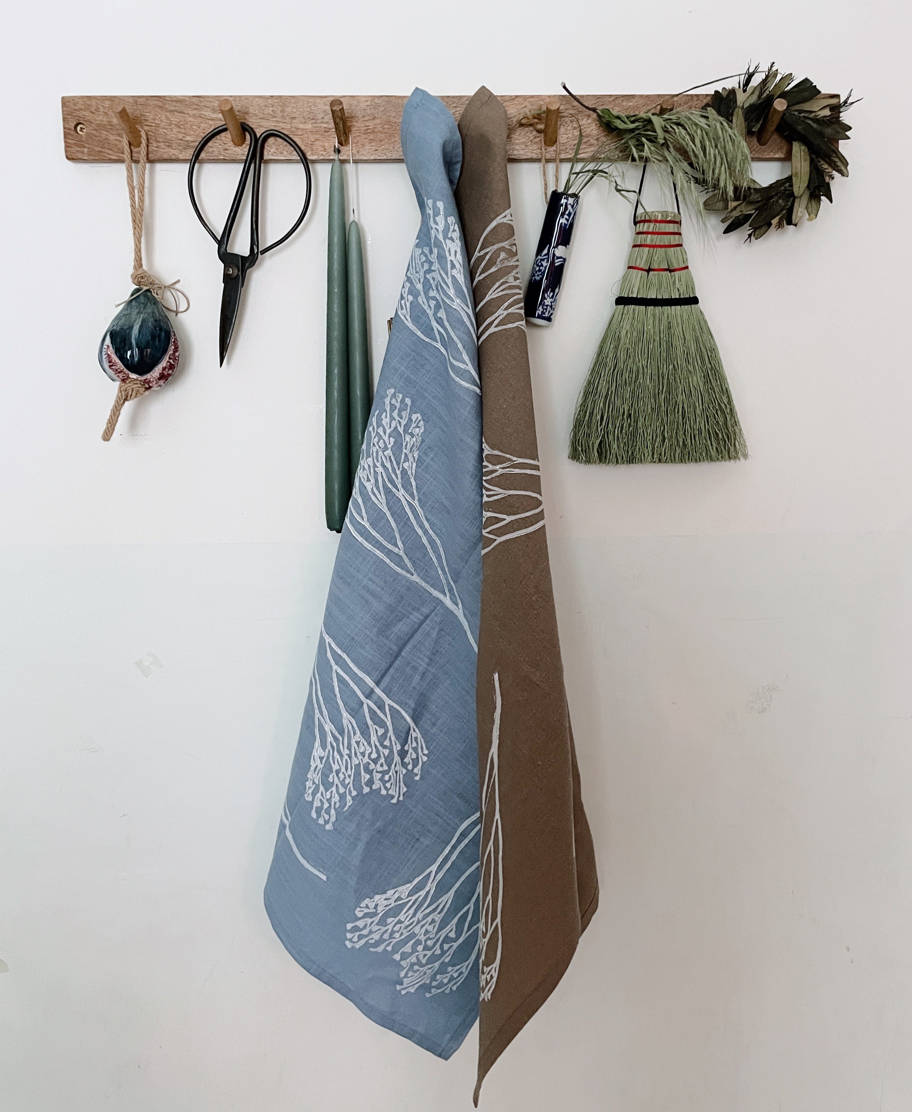 Wildflower on Dusty Blue Tea Towel