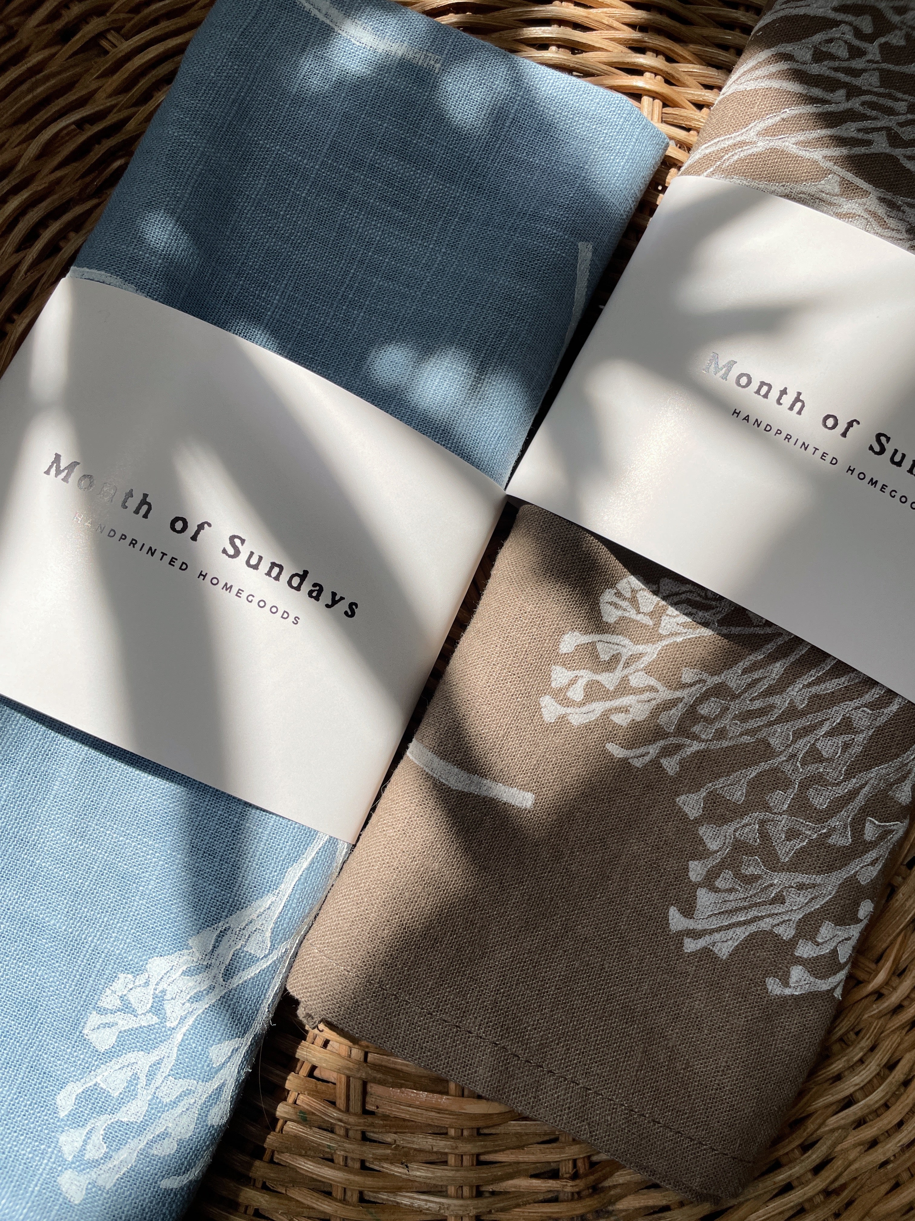 Wildflower on Dusty Blue Tea Towel