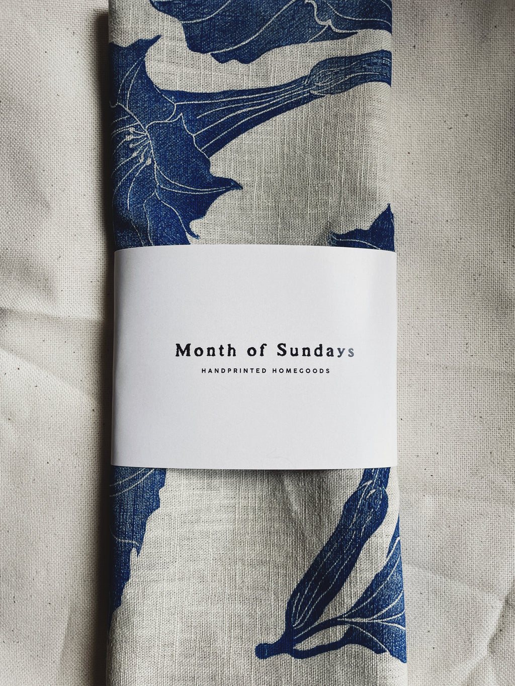 Moonflower on Ivory Tea Towel