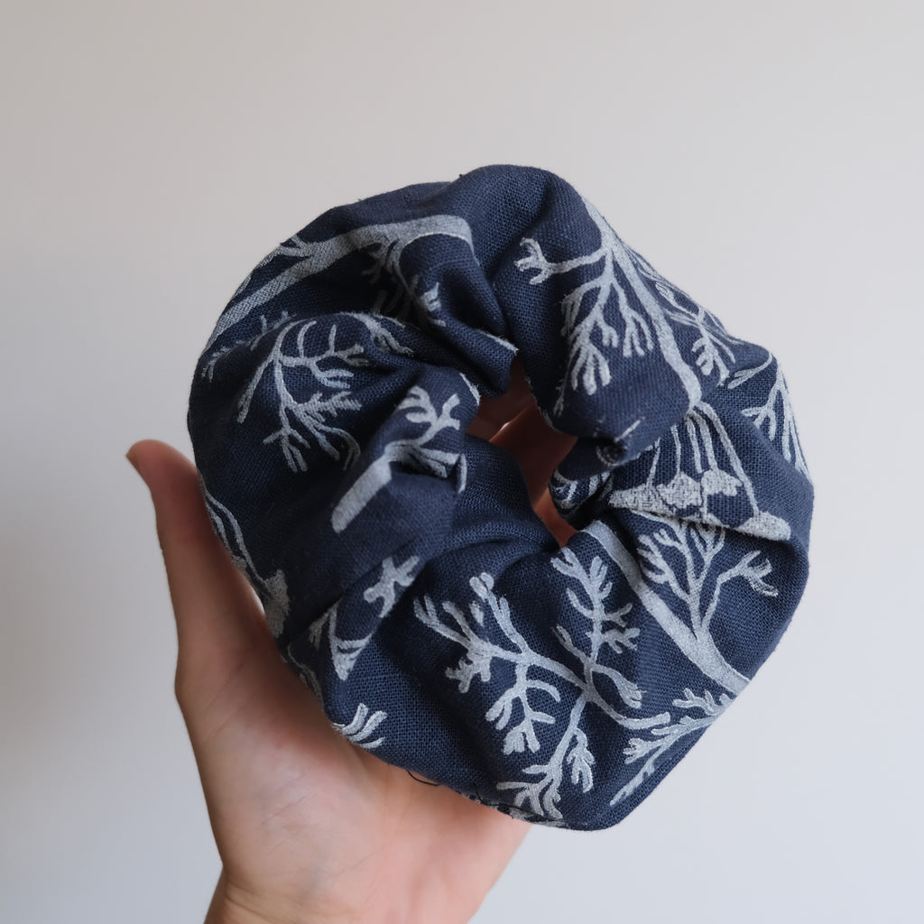 Hair scrunchie indigo
