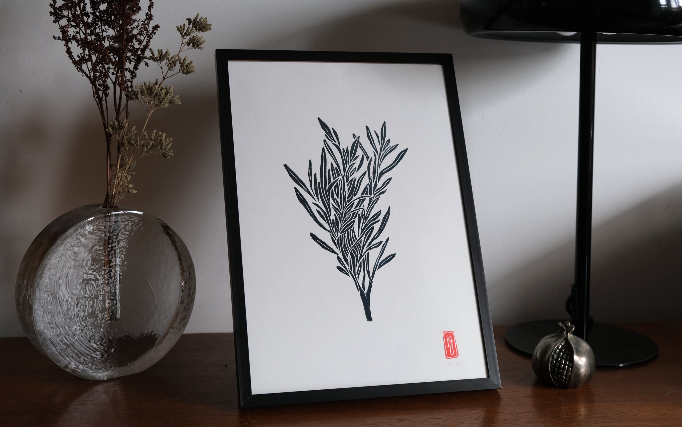 Tarragon Linocut