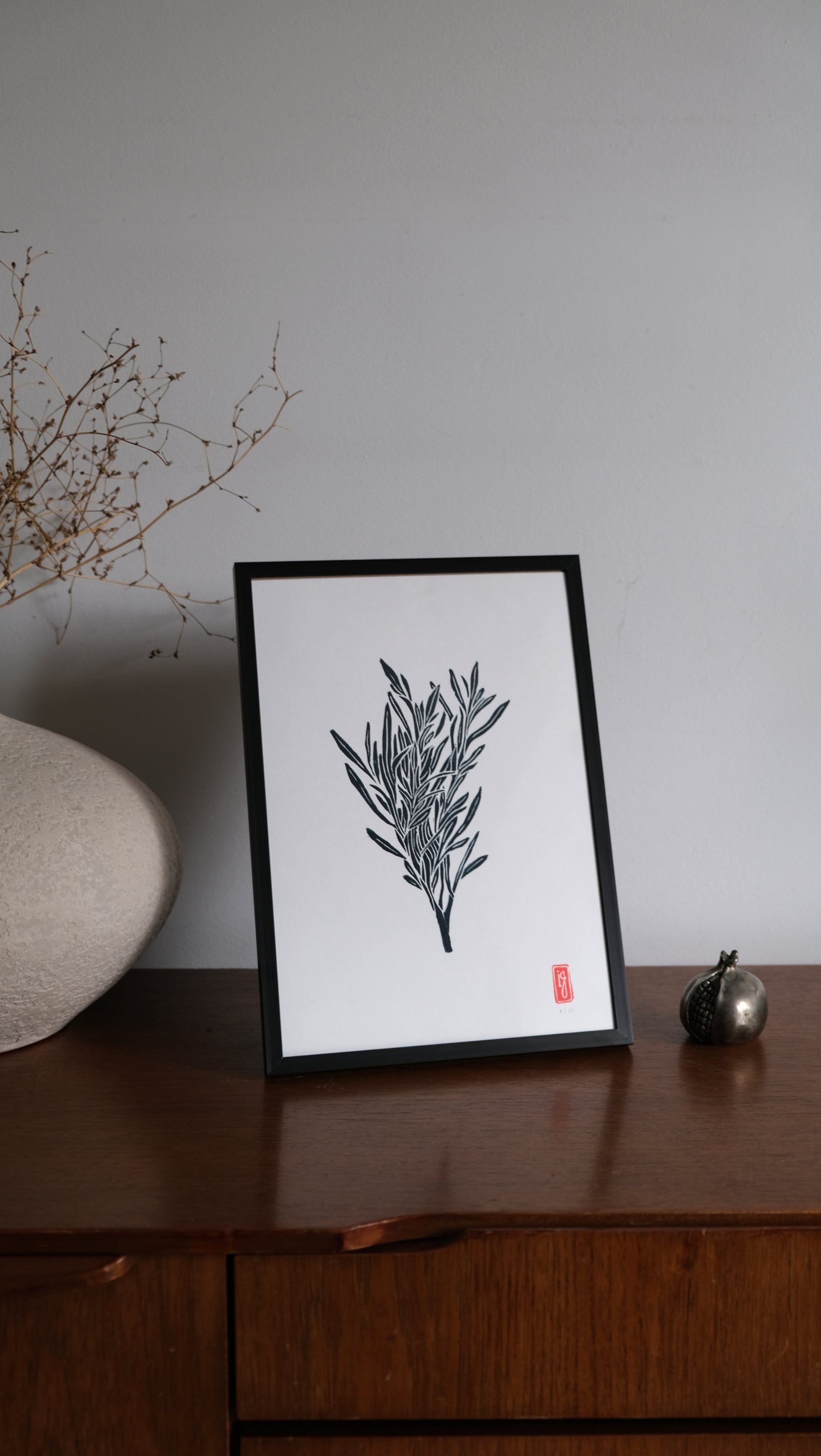 Tarragon Linocut
