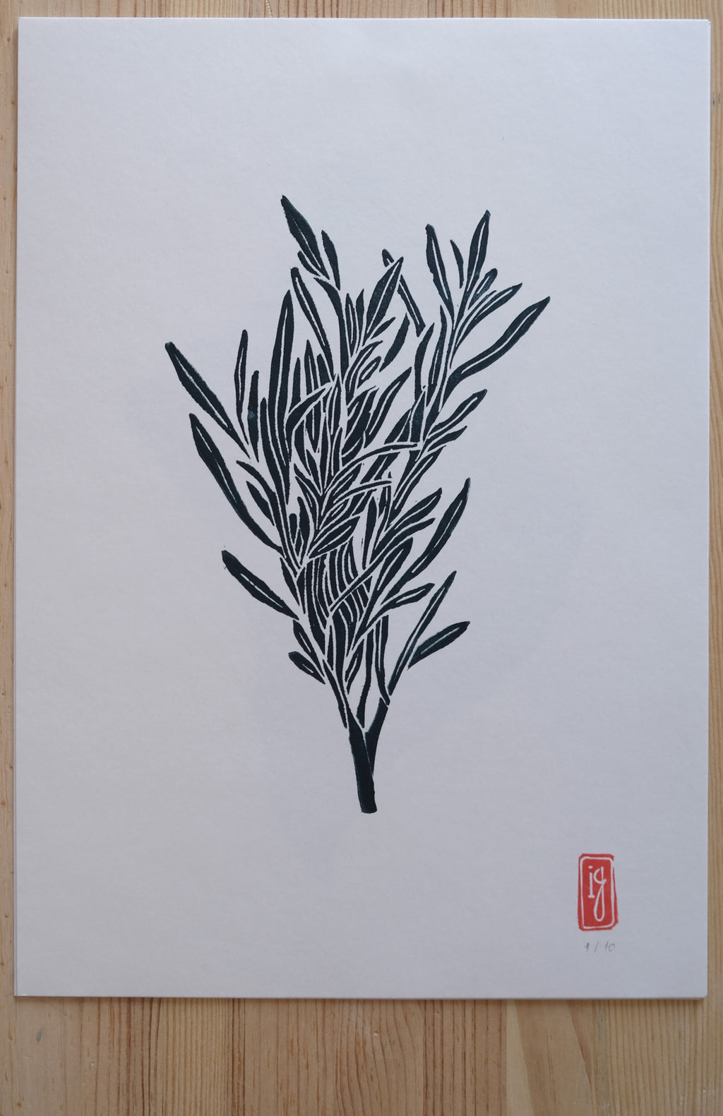 Tarragon Linocut