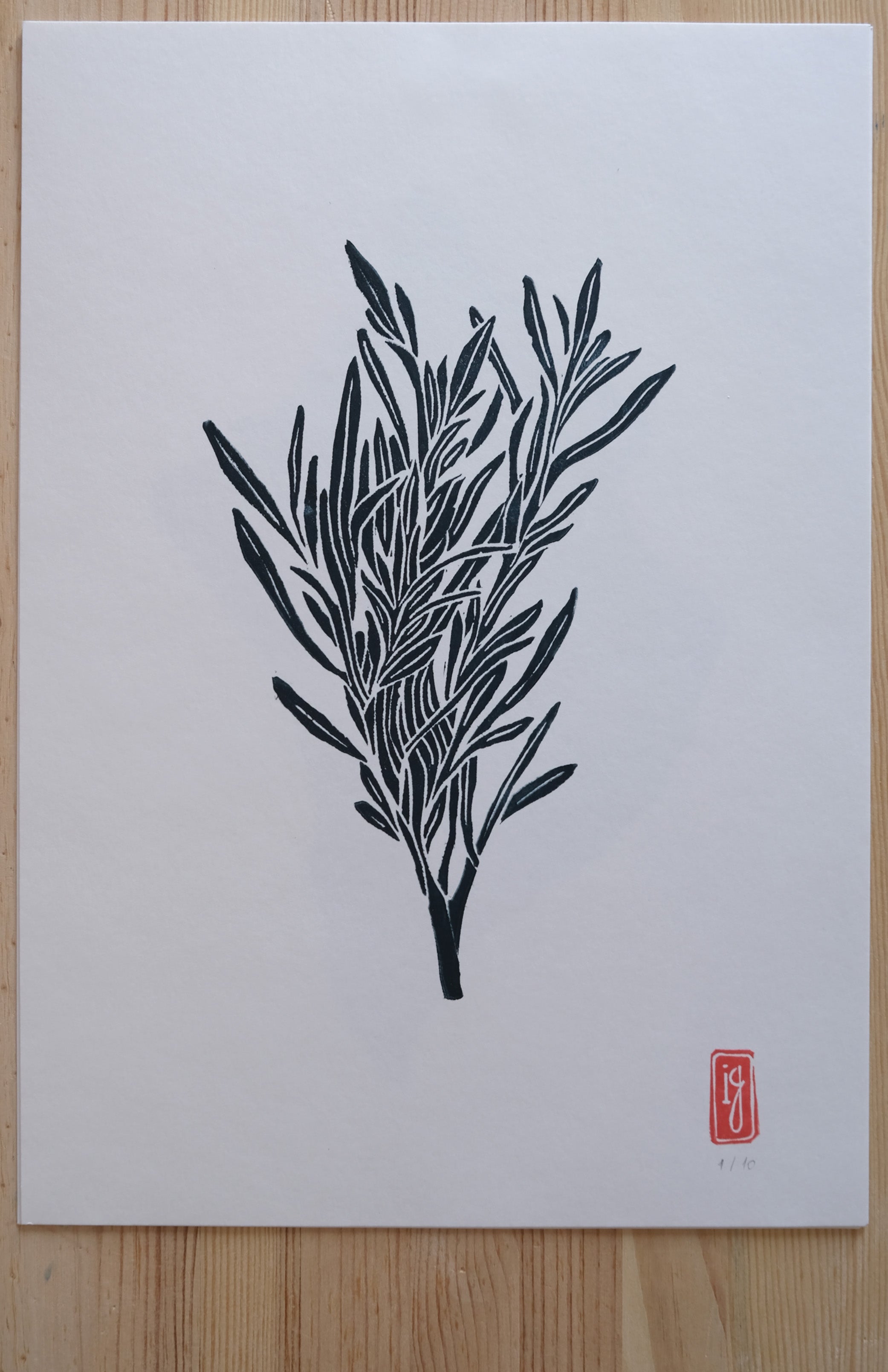 Tarragon Linocut
