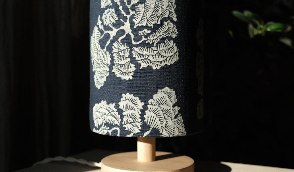 Jack Pine Tree on Indigo Table Lamp