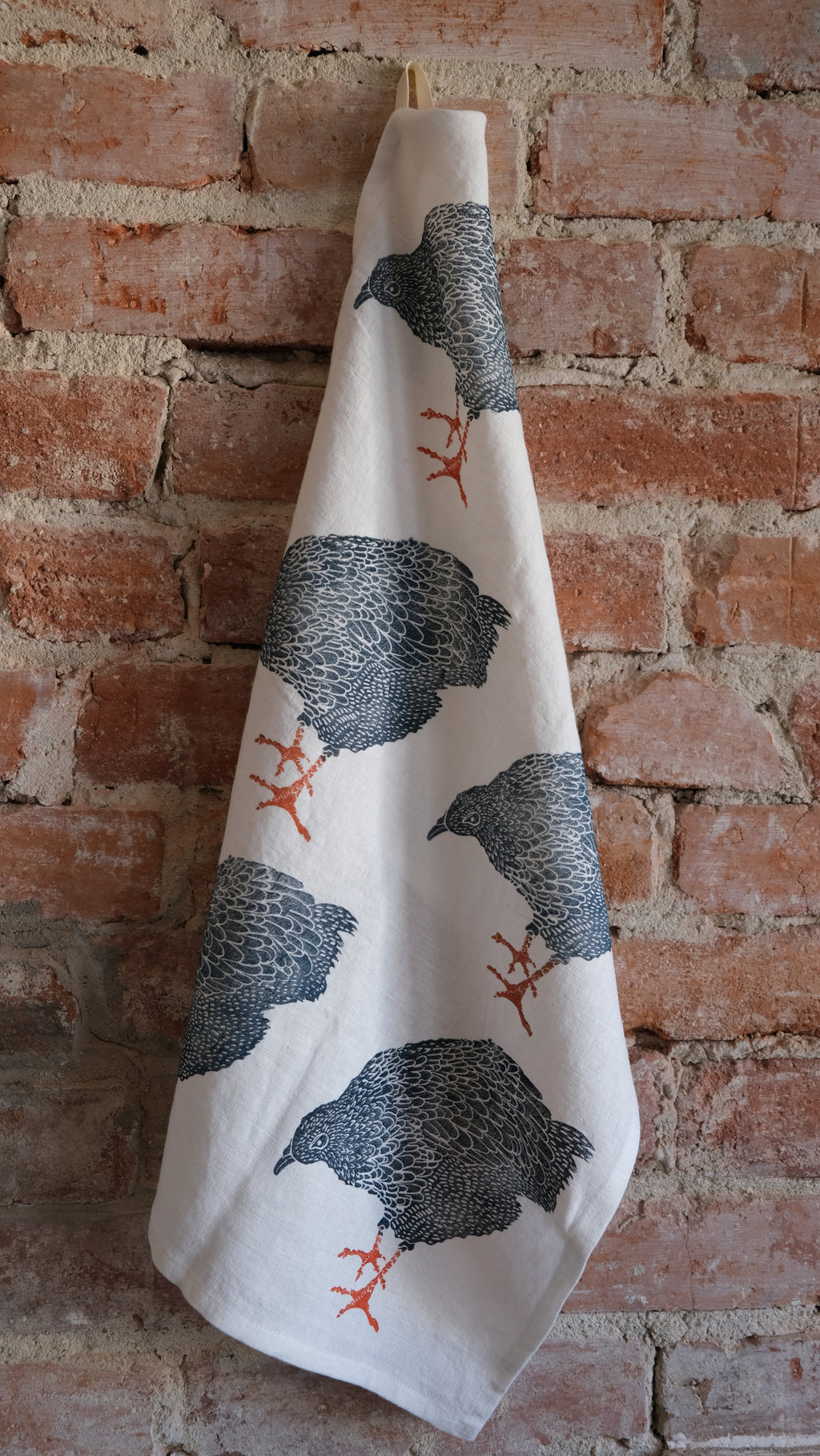 Hen on Ivory Tea Towel