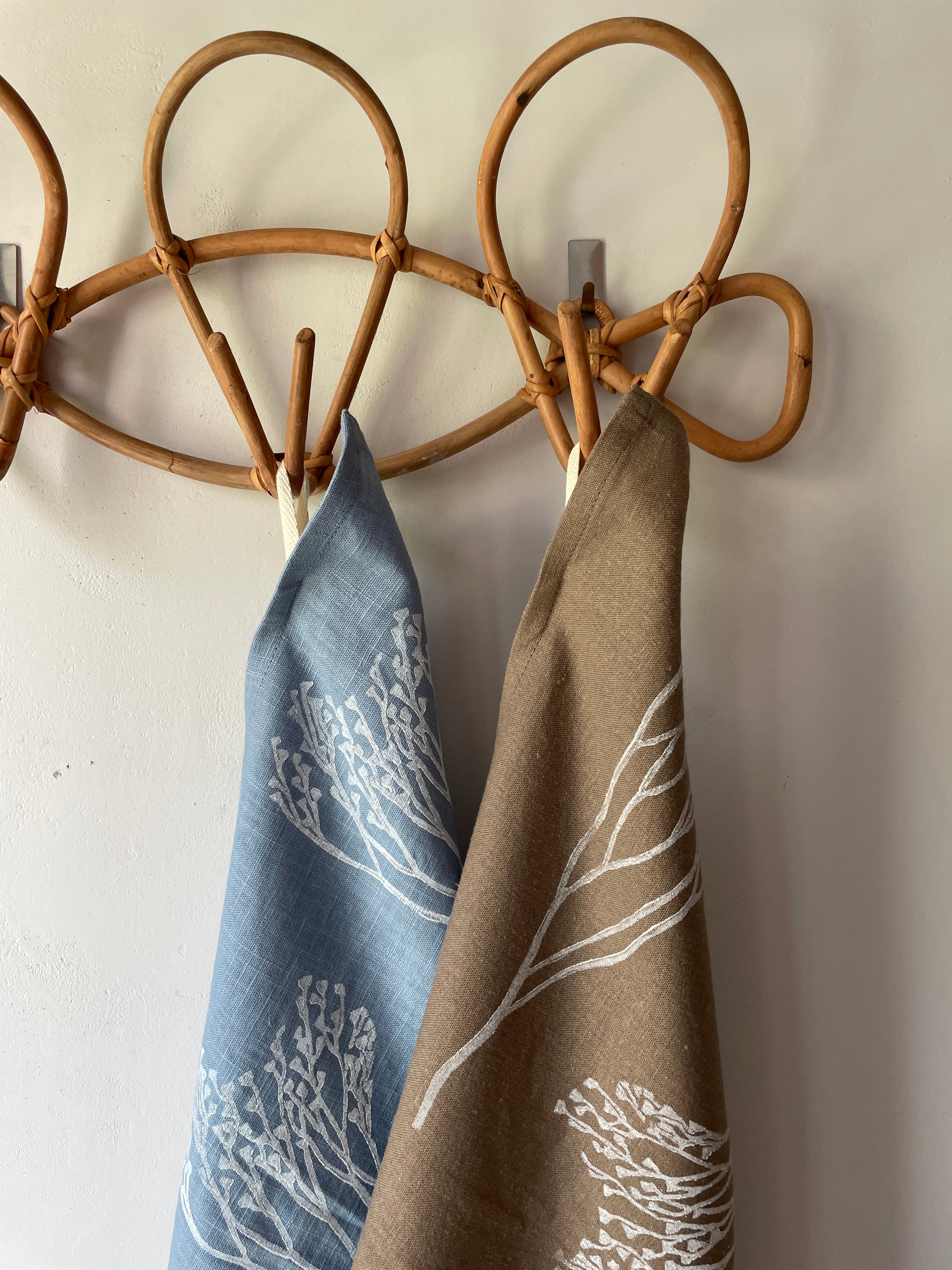 Wildflower on Dusty Blue Tea Towel