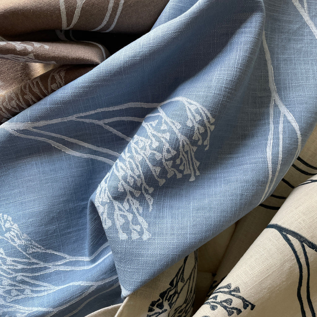 Wildflower on Dusty Blue Tea Towel