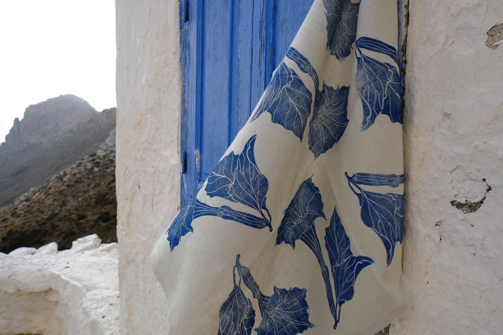 Moonflower on Ivory Tea Towel