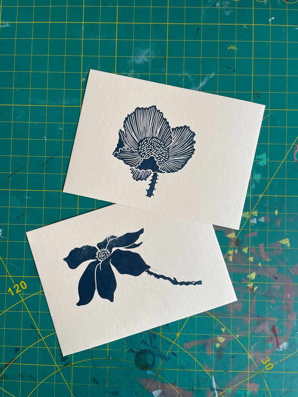 Linocut & print kit, contains blockprinting on paper essentials with a step by step tutorial