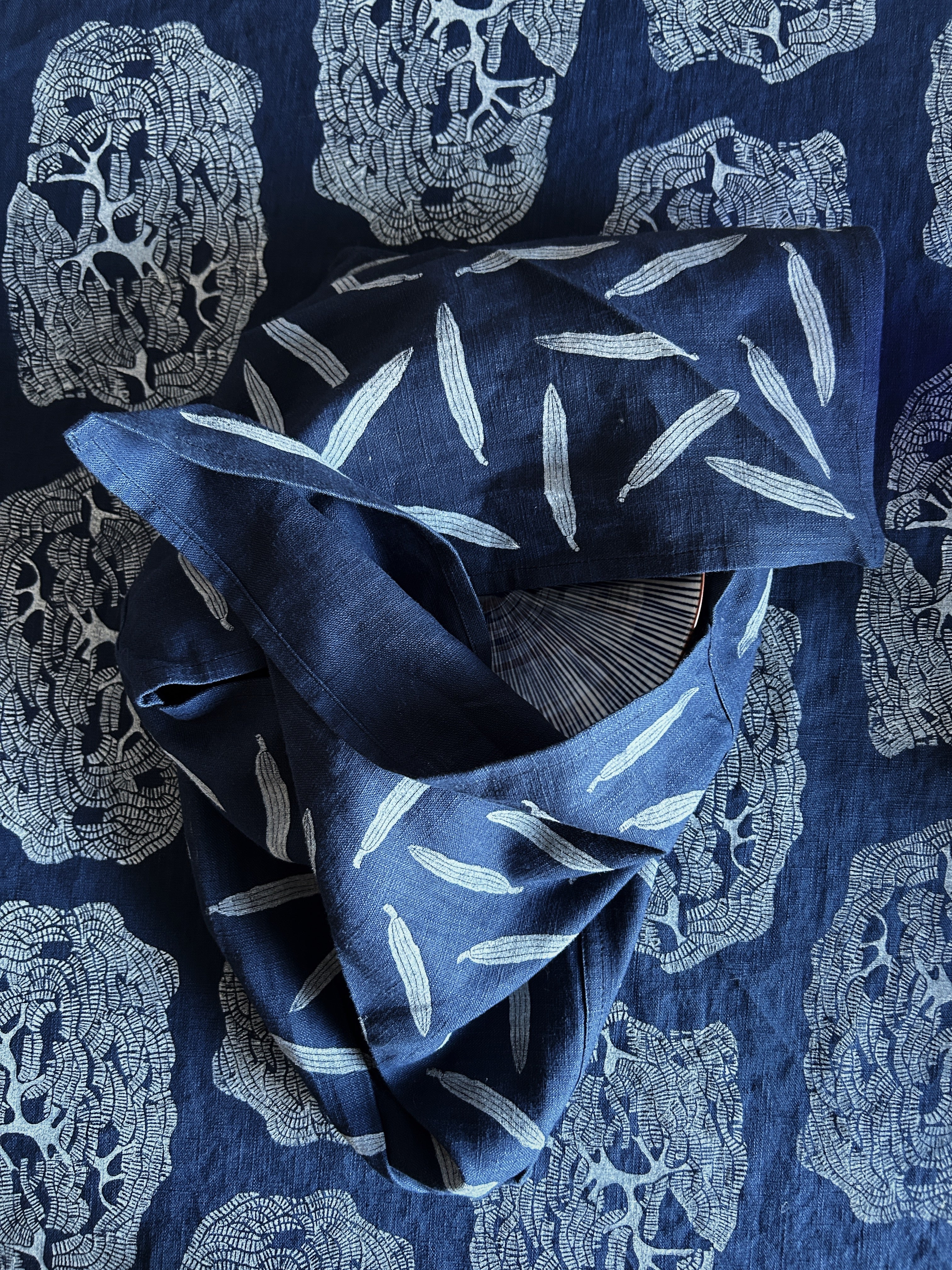 Pine Tree on Indigo Tea Towel