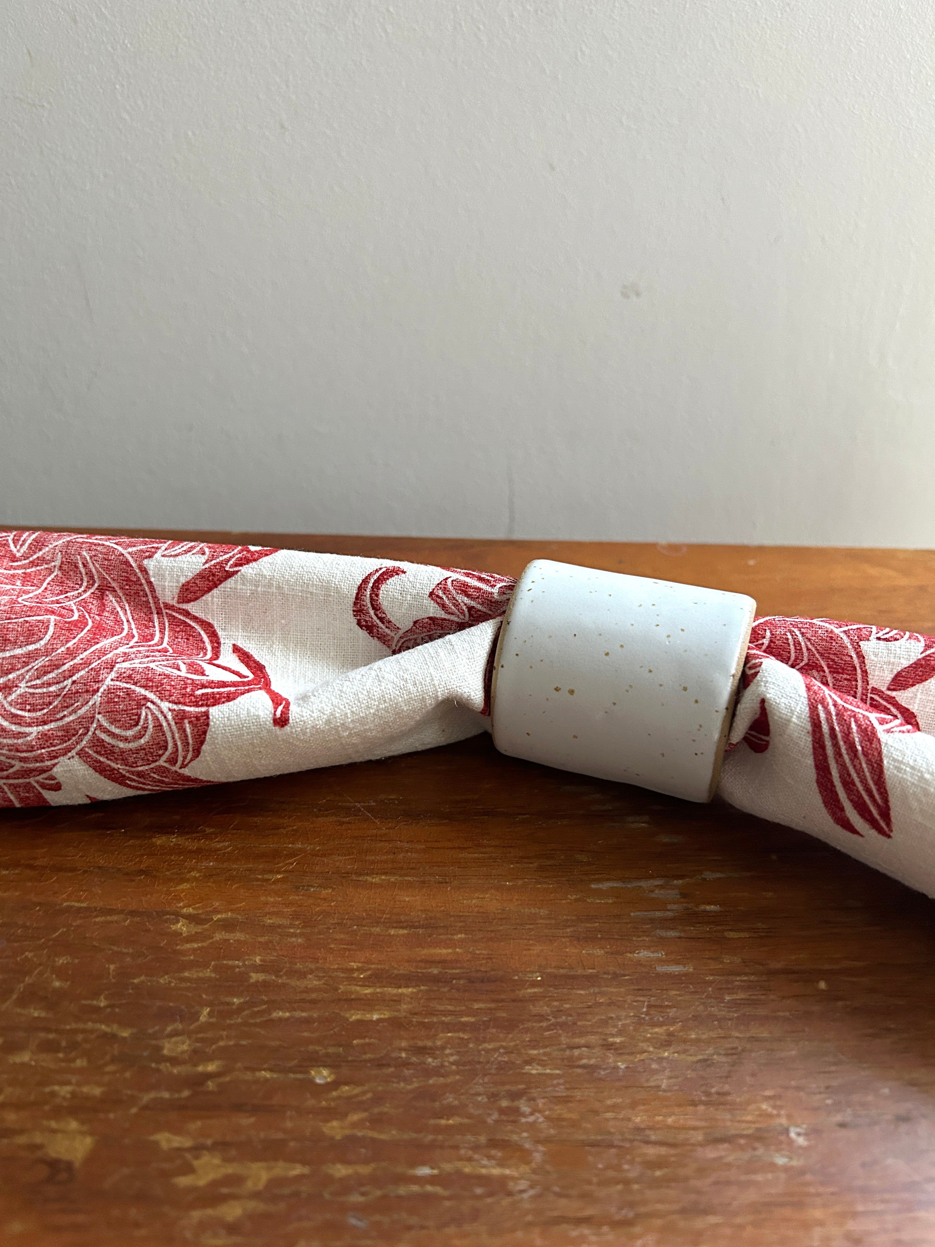 Chrysanthemum on Ivory Dining Napkins Set