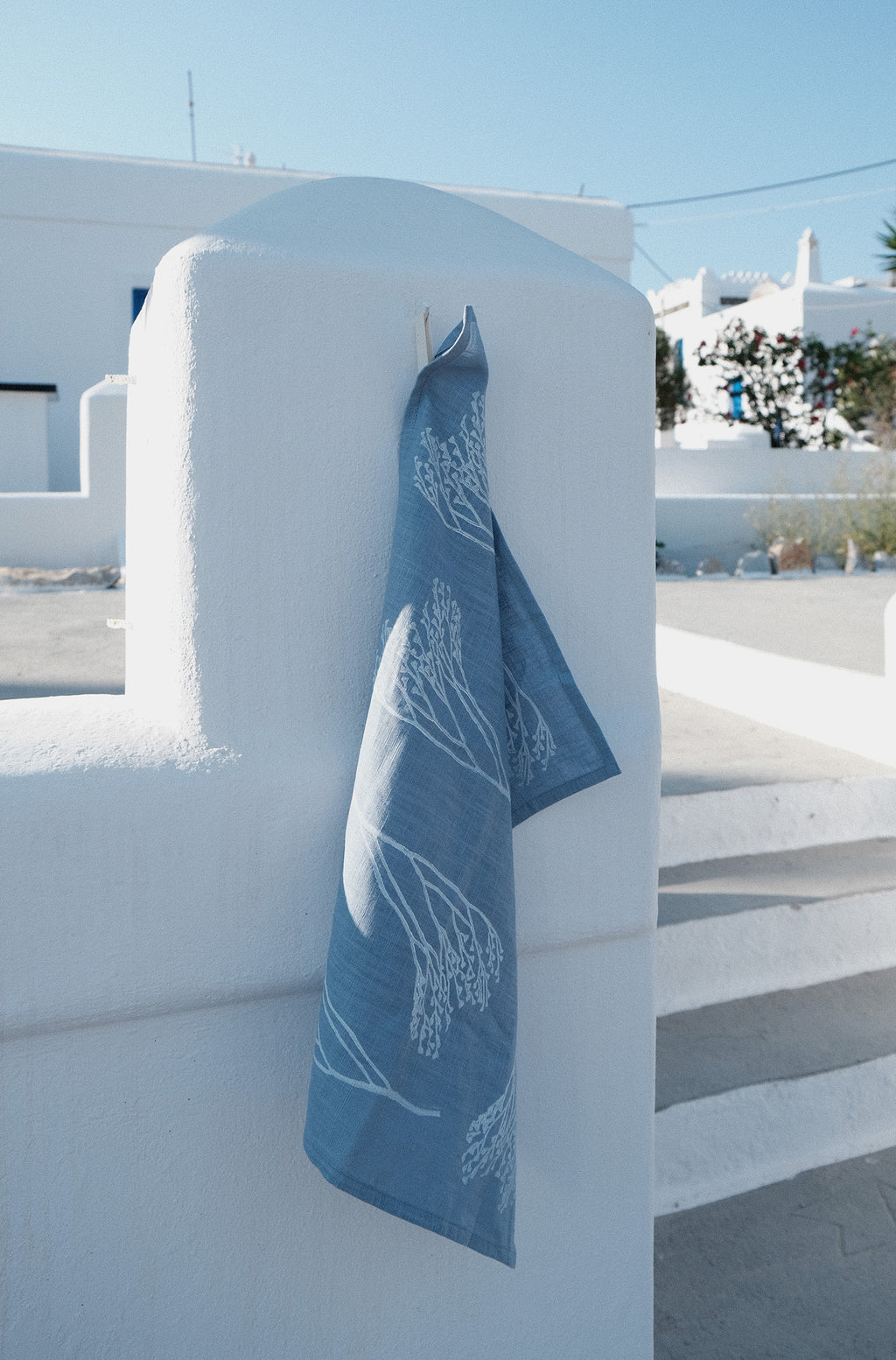 Wildflower on Dusty Blue Tea Towel