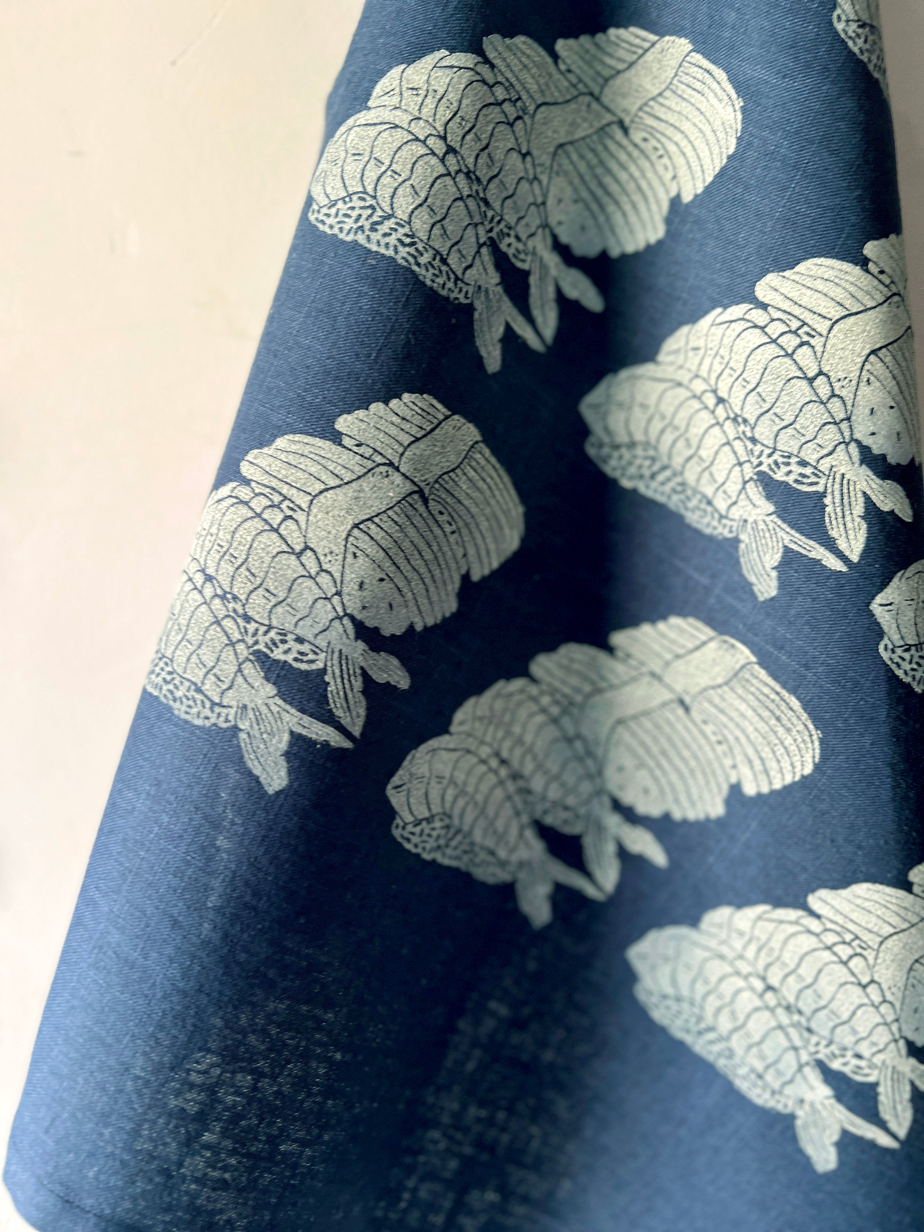 Sushi on Indigo Tea Towel