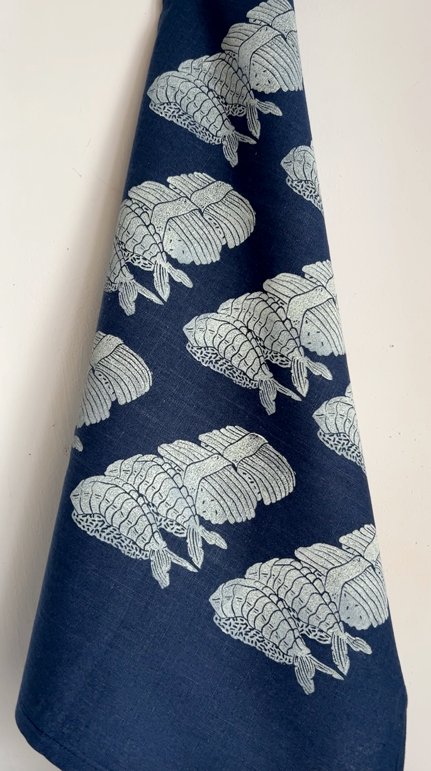 Sushi on Indigo Tea Towel