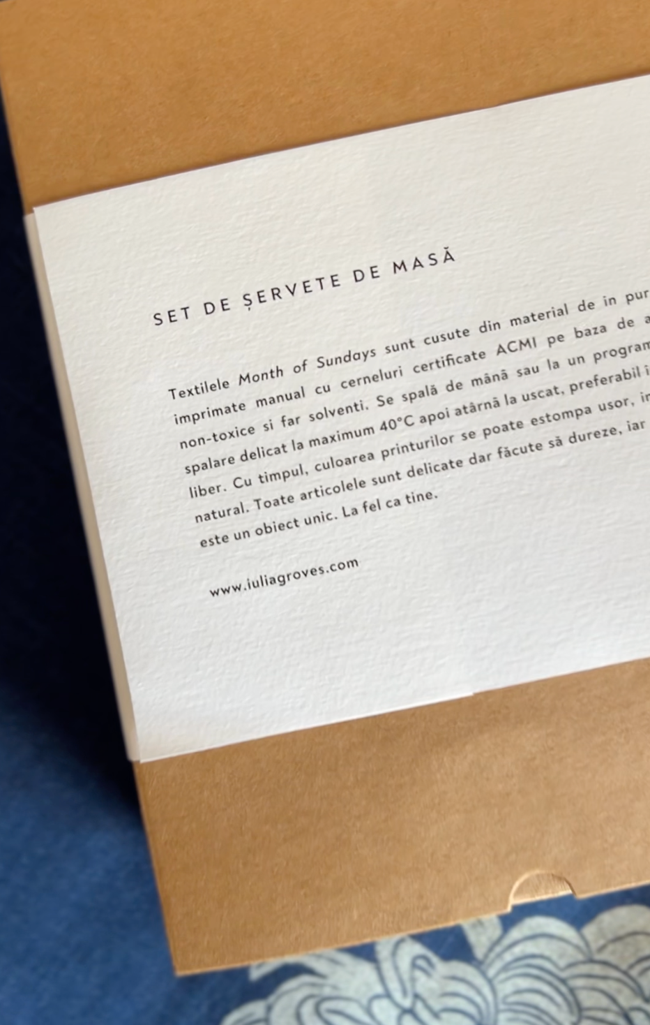 Chrysanthemum on Indigo Dining Napkins Set