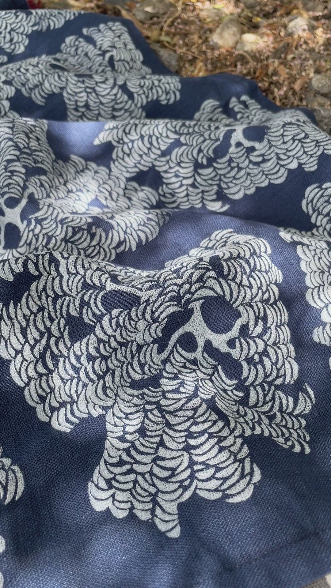 Ponderosa Pine Tree on Indigo Tea Towel