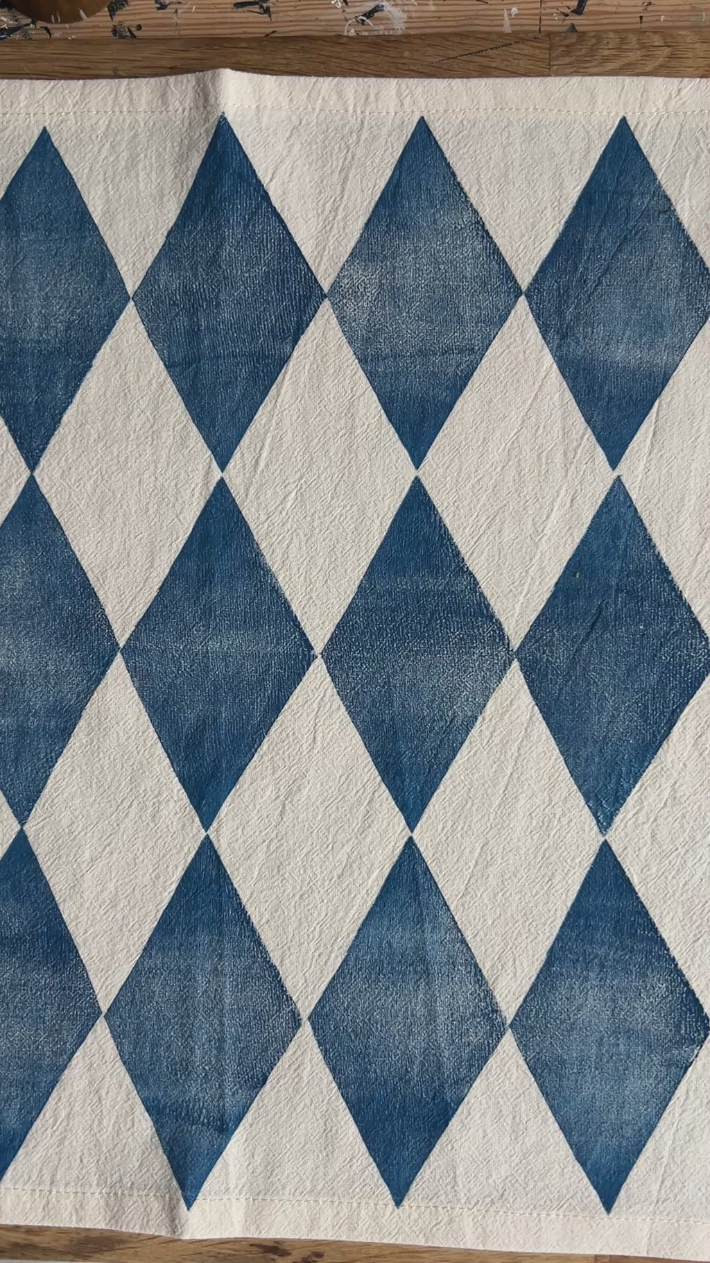 Blue Harlequin on Ivory Dining Napkins Set