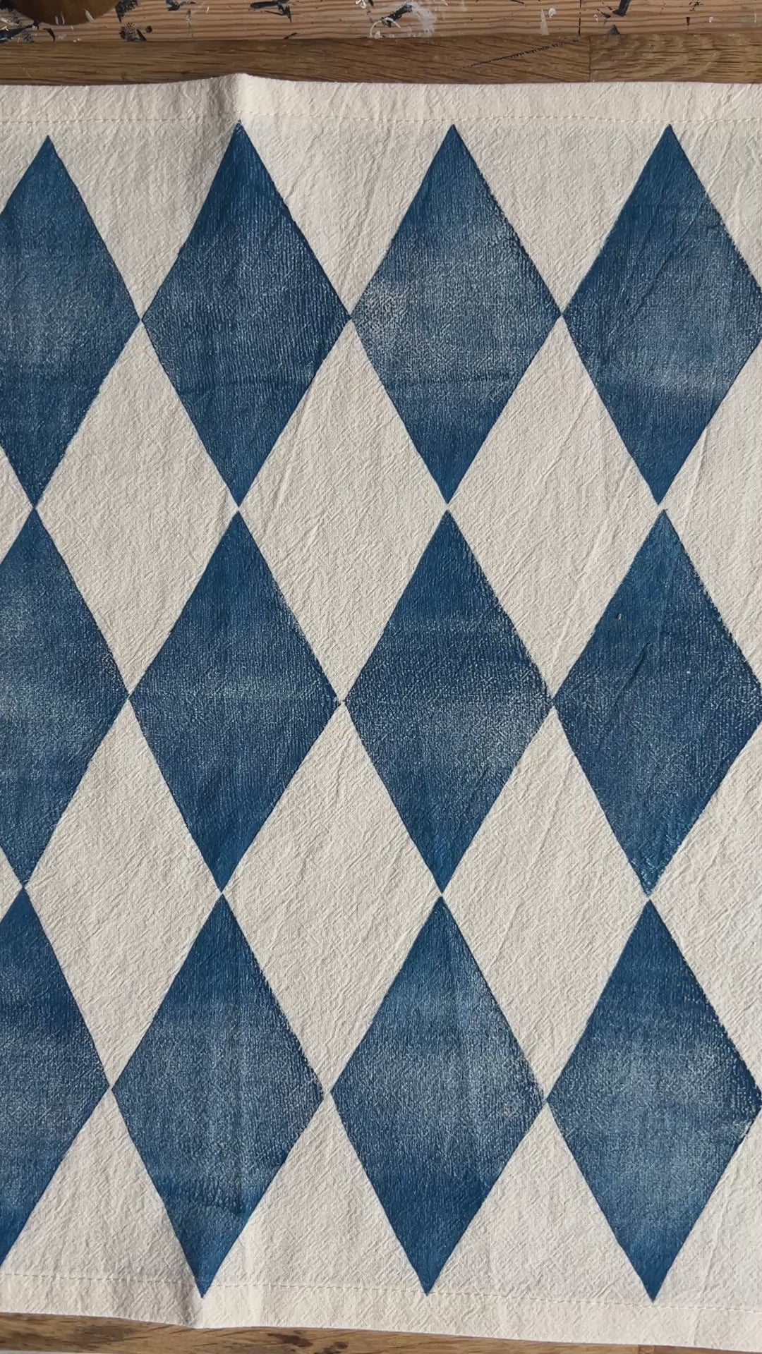 Blue Harlequin on Ivory Dining Napkins Set